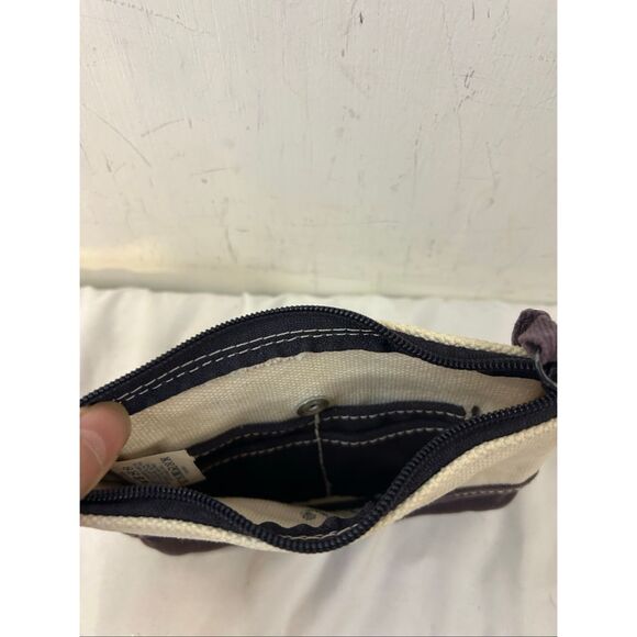 Lands End canvas walker zipper navy cream monogram "K"(some discoloration) - Picture 6 of 6